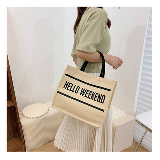 Túi cói Hello Weekend kèm ví