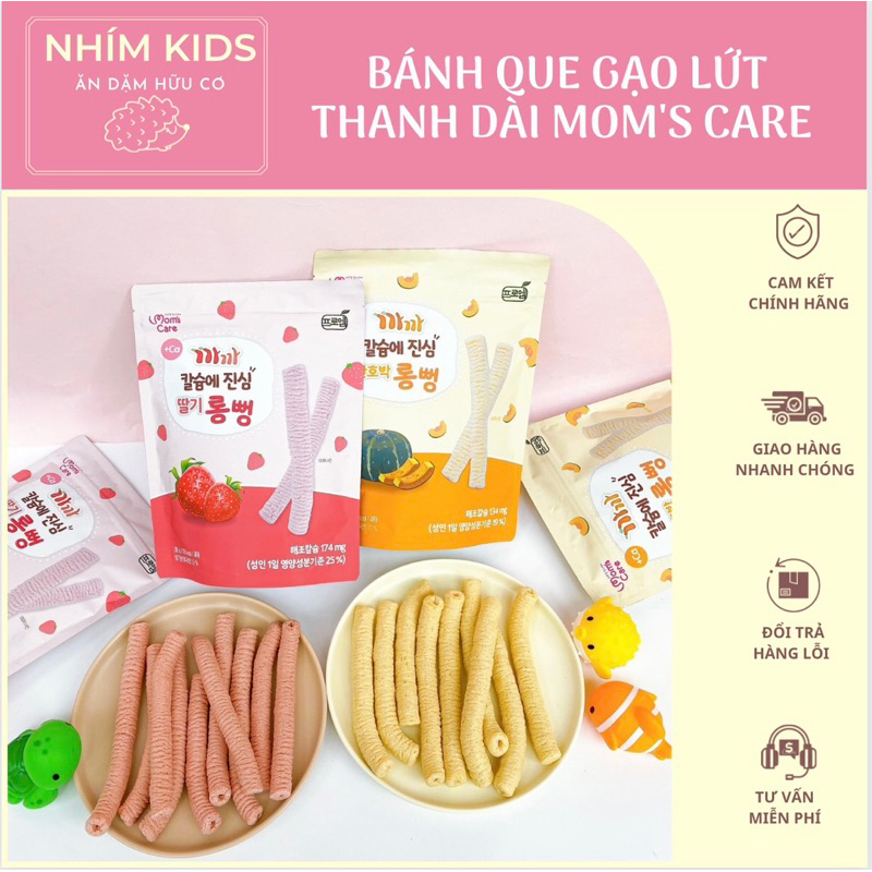 Bánh que gạo lứt bổ sung Canxi Mom's Care Hàn Quốc cho bé tùe 6 tháng (Date 5/2024)