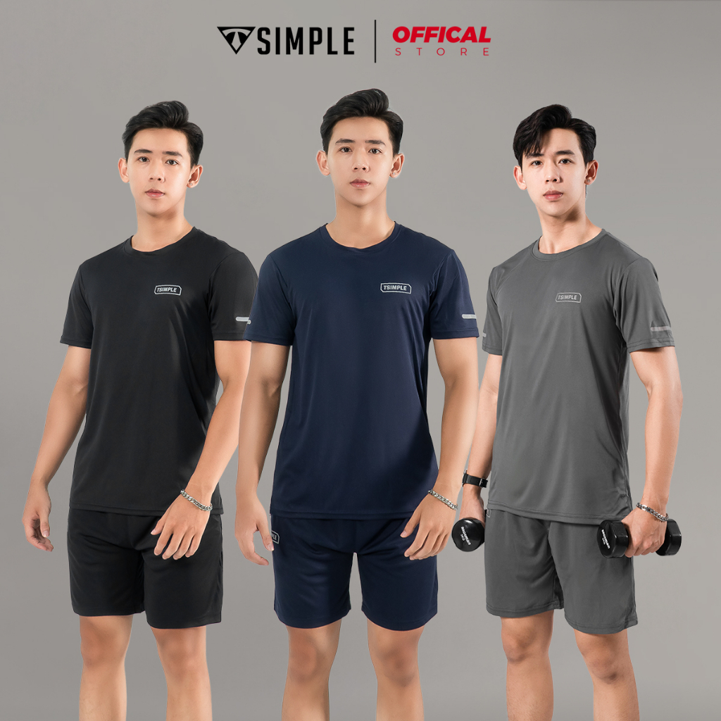 Bộ Thể Thao Nam TSIMPLE quần áo tập gym vải thun lạnh thoáng mát co giãn năng động thời trang MSSBHP1