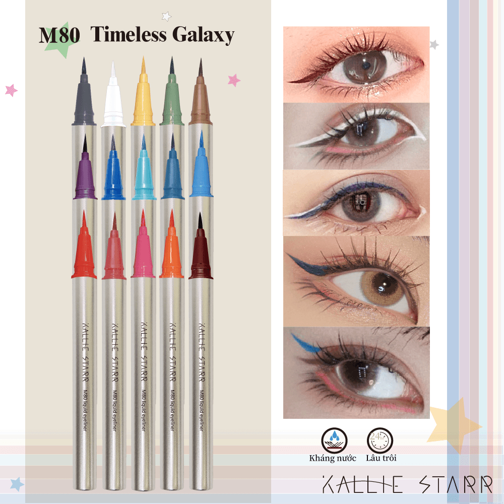 KALLIE STARR Bút Kẻ Mắt Nhiều Màu Không Lem Không Trôi Phù Hợp Với Mọi Phong Cách