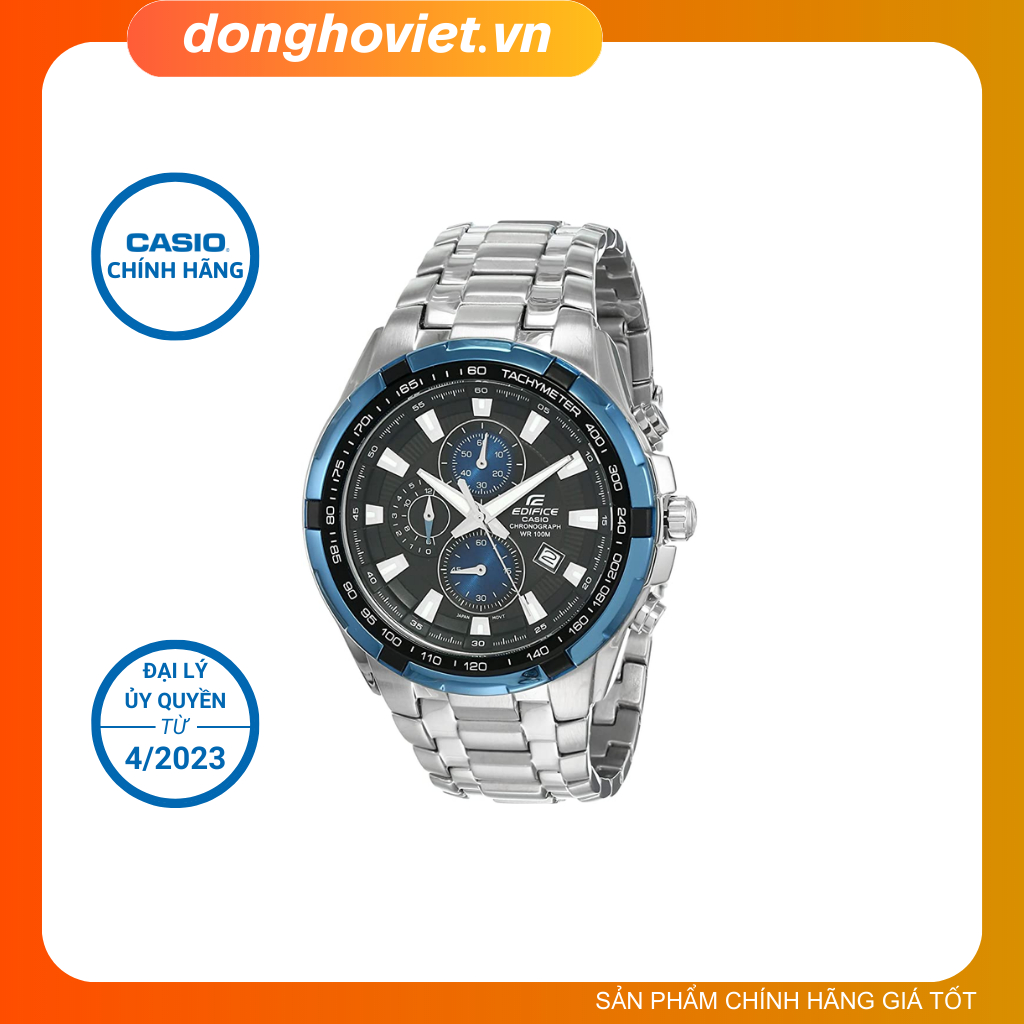 Đồng hồ nam casio ef-539d-1a2vdf I Hiển Thị Ngày - Chống Nước - Bộ Ghi Thời Gian [DHV - Donghoviet]