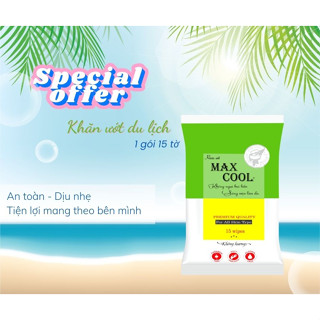 15 gói khăn ướt MAX COOL 15 tờ , không hương