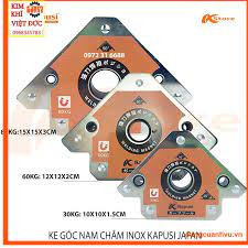 Ke góc nam châm 80kg inox. kapusi japan - nam châm ke góc vuông 80kg
