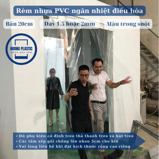 Rèm nhựa PVC dày 2mm KT Rộng 1.1m x Cao từ 1.7m đến 3m (Đủ phụ kiện + Kèm vít) - Rèm nhựa cách nhiệt, ngăn lạnh điều hòa