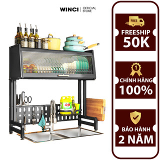 Kệ để chén đĩa đa năng có nắp đậy winci a11, thép không gỉ. bảo hành 1 năm
