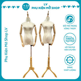 Manocanh tay nhựa giả gỗ, chóp gỗ cao cấp Ma nơ canh nữ hàng loại 1 - LV04