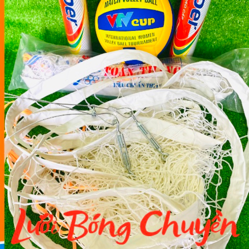 Lưới Bóng Chuyền Thi Đấu Toàn Thắng  Dài 10m , Dây Cắp 2 Đầu