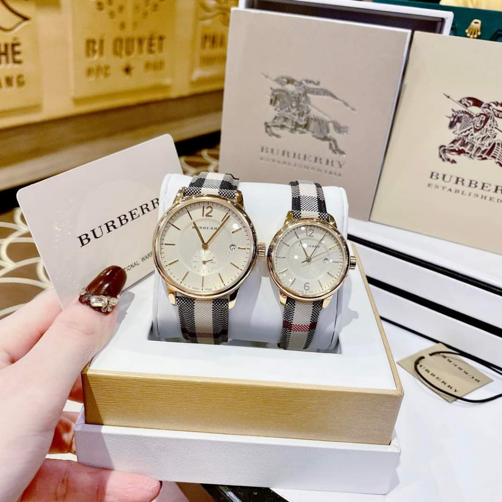 Đồng Hồ Cặp Đôi Bur.ber.ry ,Size: 32-40mm Full Box Hãng,Cặp Đôi Vàng Trong Làng Đồng Hồ Sang Trọng