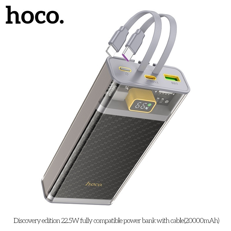 Sạc dự phòng 20000mah Chính hãng - sạc nhanh QC3.0 22.5W, PD Type C 20W, Kèm 2 cáp sạc - Chính hãng phân phối