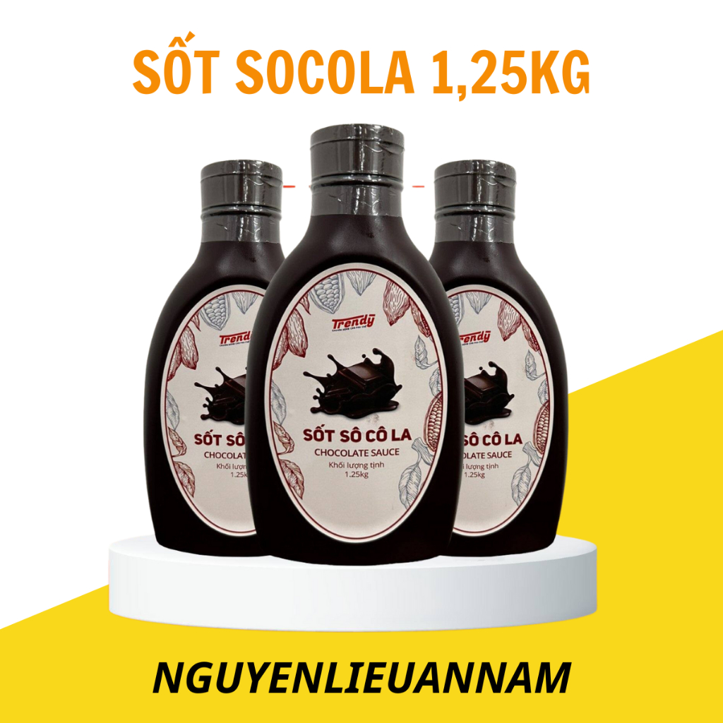 [DẠNG LỎNG- THAY SỐT HERSHEYS] SỐT SOCOLA  Trendy chai 1,25kg thơm ngon, chuyên dùng cho pha chế đồ uống