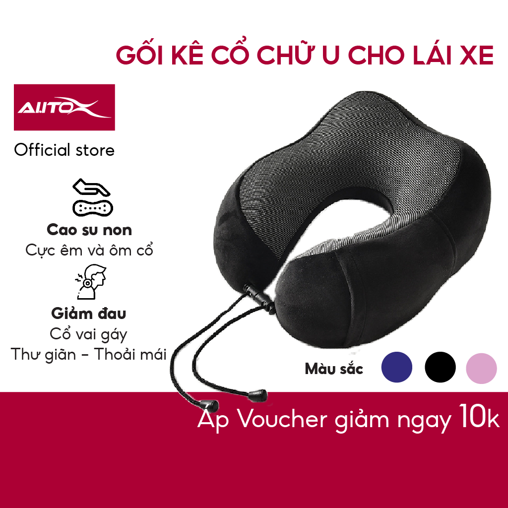 Gối kê cổ chữ U cao su non dành cho lái xe AutoX kiểu dáng công thái học giúp giảm mỏi cổ và tập trung lái xe