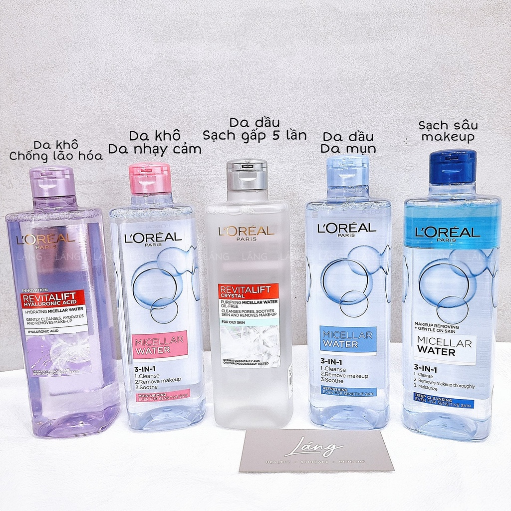 400ml  Nước Tẩy Trang Loreal Revitalift HA Màu tím