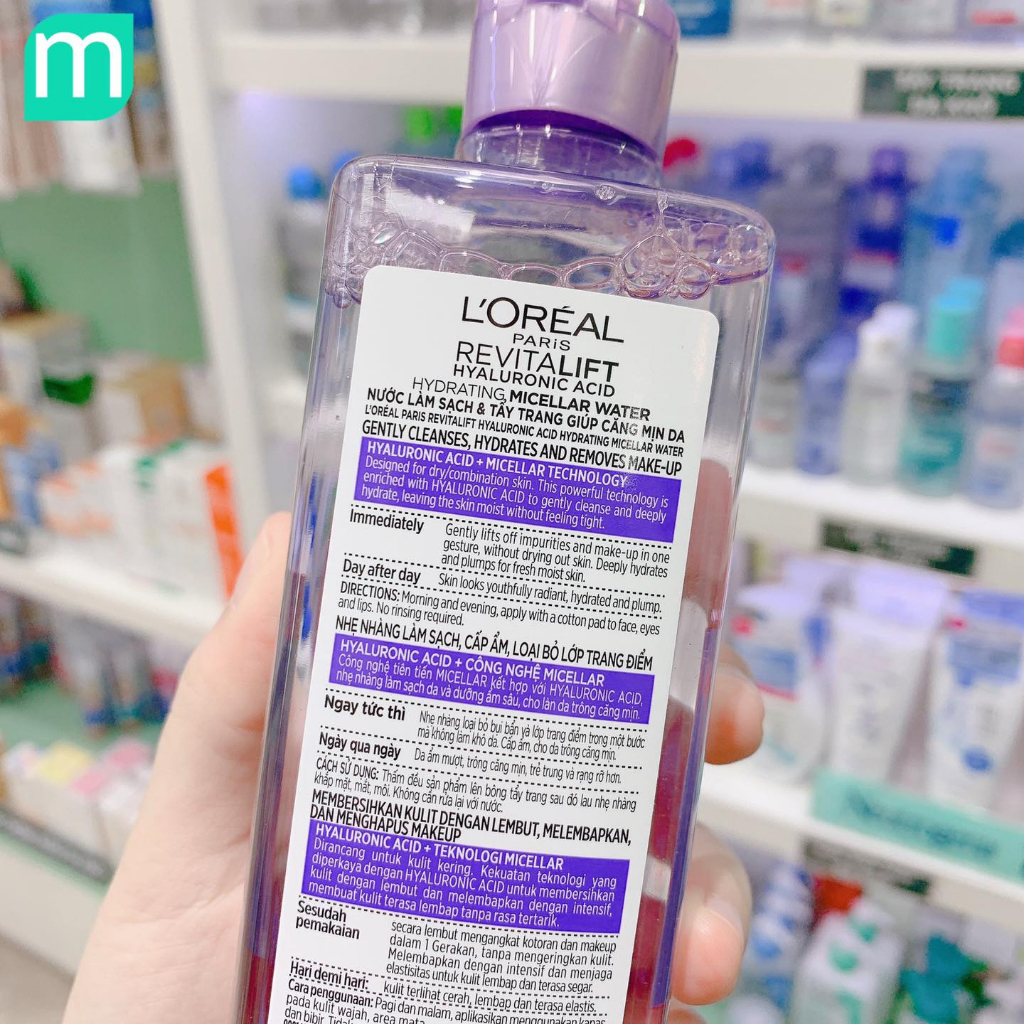 400ml  Nước Tẩy Trang Loreal Revitalift HA Màu tím