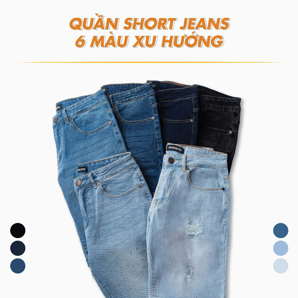 Quần Short Jean Nam H90 Chất Bò Cotton Cực Kì Co Giãn, Không Bai Gião, Bền Màu, Trẻ Trung MSTJ005