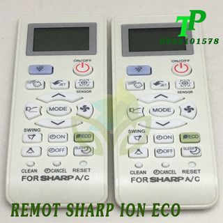 Điều Khiển Máy Lạnh SHARP , Remote Điều Hòa Sharp ION ECO Nhỏ  (Tặng Kèm Pin)