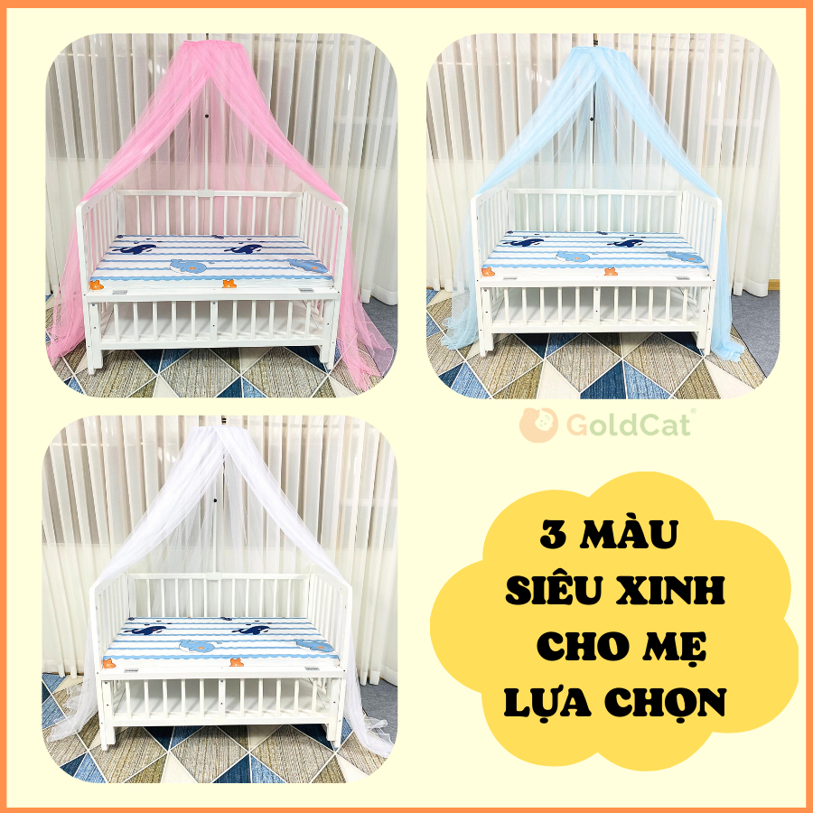 Bộ Màn Treo Nôi Cũi GOLDCAT BM Làm Từ Vải Mắt Lưới Cao Cấp Thiết Kế Khung Treo Tăng Chỉnh Chiều Cao Thông Minh