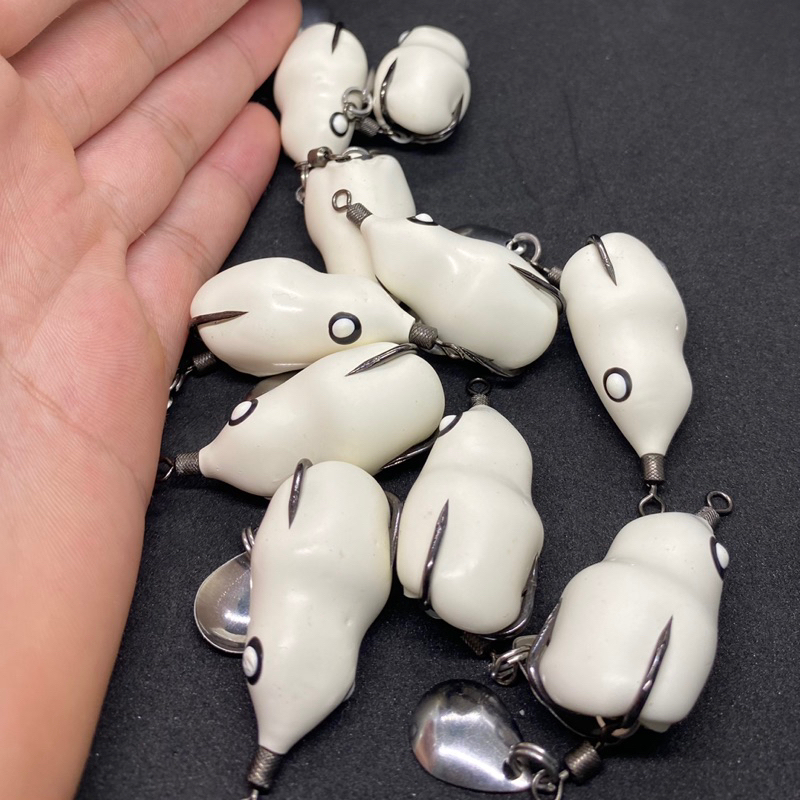 nhái hơi mồi câu lure f1 giá rẻ mồi câu lure cá lóc nhạy cá có màu trắng Ngọc trinh