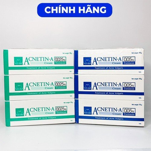 Kem chấm mụn Tretinoin Vitara Acnetin A dưỡng trẻ hóa da Thái Lan hỗ trợ giảm mụn ẩn mụn thâm tuýp 10g