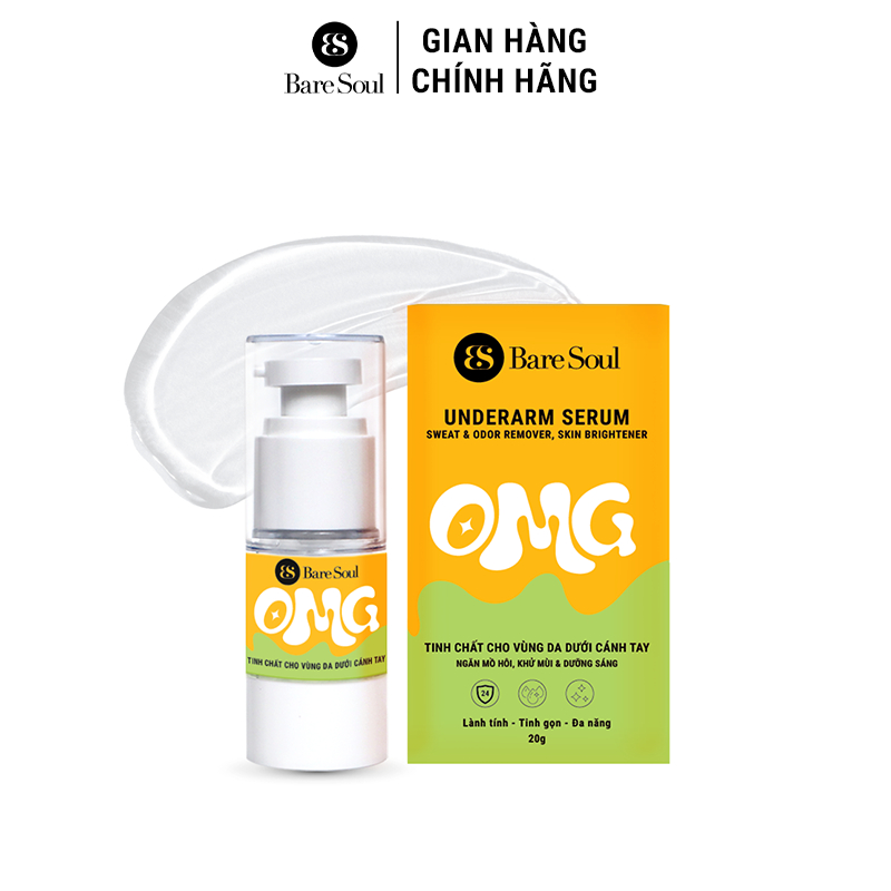 Serum nách ngăn mồ hôi, khử mùi và dưỡng sáng BareSoul Underarm Serum 20G