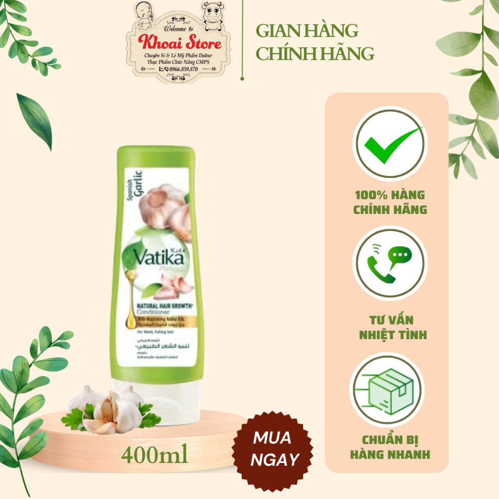 Dầu xả Dabur Vatika chiết xuất tỏi 400ml kích mọc tóc tự nhiên