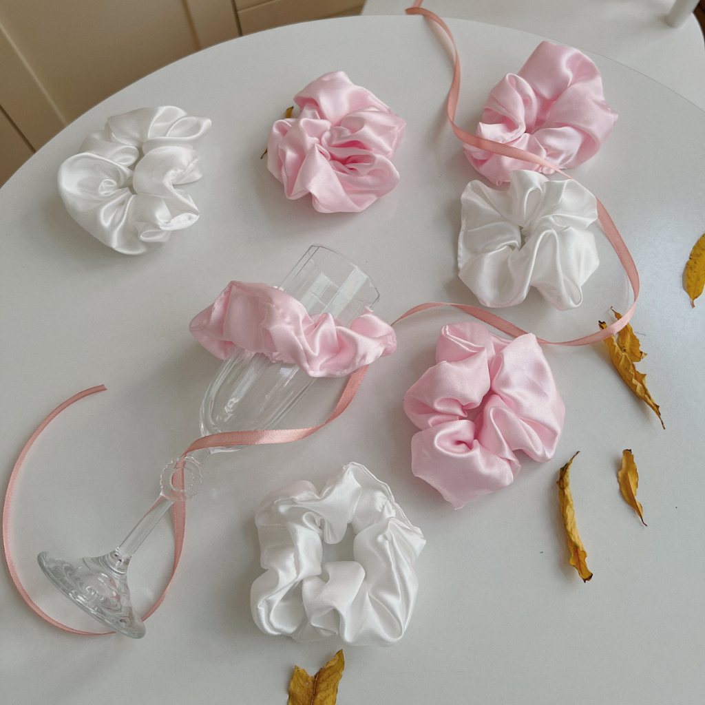 Dây cột tóc scrunchies Tafta bóng nhiều màu CaoCaobycaochen