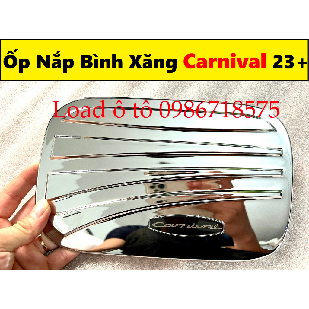 Ốp Nắp Bình Xăng Xe KIA Carnival 2023-2022 Hàng Nhựa ABS Mạ Crom Sáng Bóng