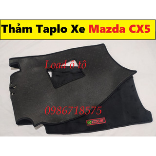 Thảm Chống Nắng Taplo Xe Mazda CX5 2022-2015 Mẫu Da Carbon, Nhung Lông Cừu (có lớp chống trượt)