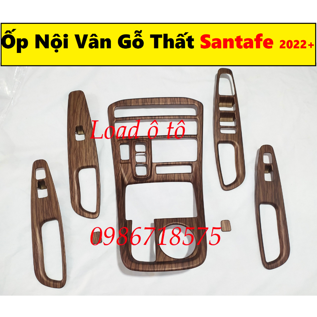 Bộ Ốp Nội Thất Vân Gỗ Xe Huyndai Santafe 2023-2021 Trang Bị Sẵn Keo Dán