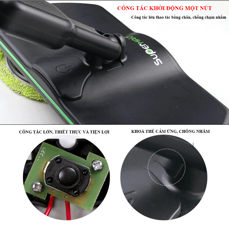 Máy lau nhà điện không dây Supermaid, cây lau nhà thông minh, máy lau sàn thiết kế chắc chắn, sử dụng tiện lợi BH 1 năm | BigBuy360 - bigbuy360.vn