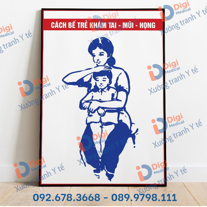 (Tranh Decal Dán) Tranh Bế Bé Nội Soi Tai Mũi Họng