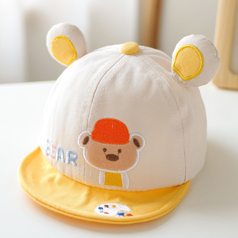 Mũ lưỡi trai cho bé Jasmine Baby hình gấu hai tai thêu chữ