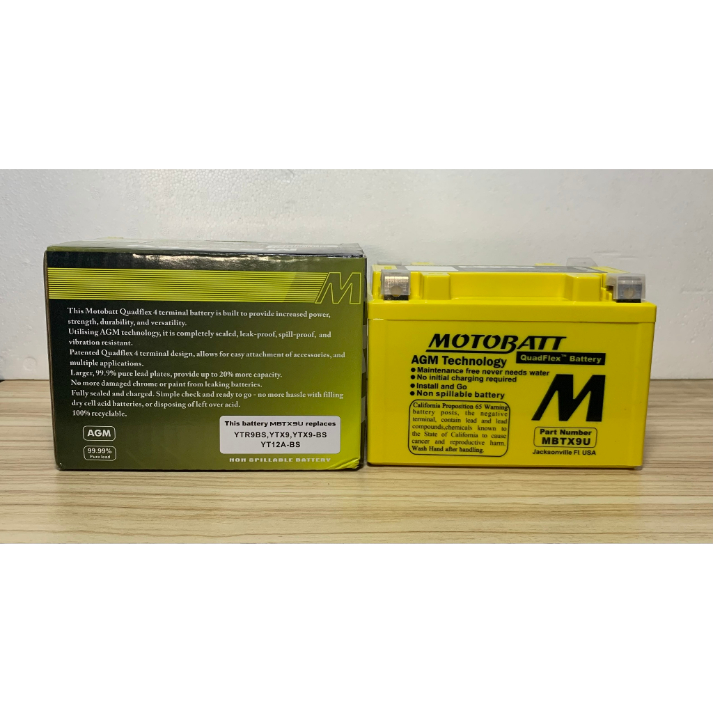 Bình ắc quy 12V Quadflex Motobatt MBTX9U dùng cho xe phân khối lớn