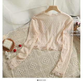 Áo khoác dáng croptop phối ren