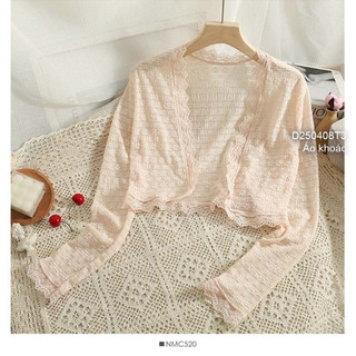Áo khoác dáng croptop phối ren