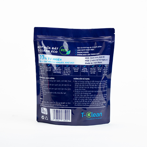 Bột Rửa Bát TClean  ECO - Bột Rửa Chén Dành Cho Máy Rửa Bát Trọng Lượng 1kg Sạch Nhưng Không Lưu Mùi