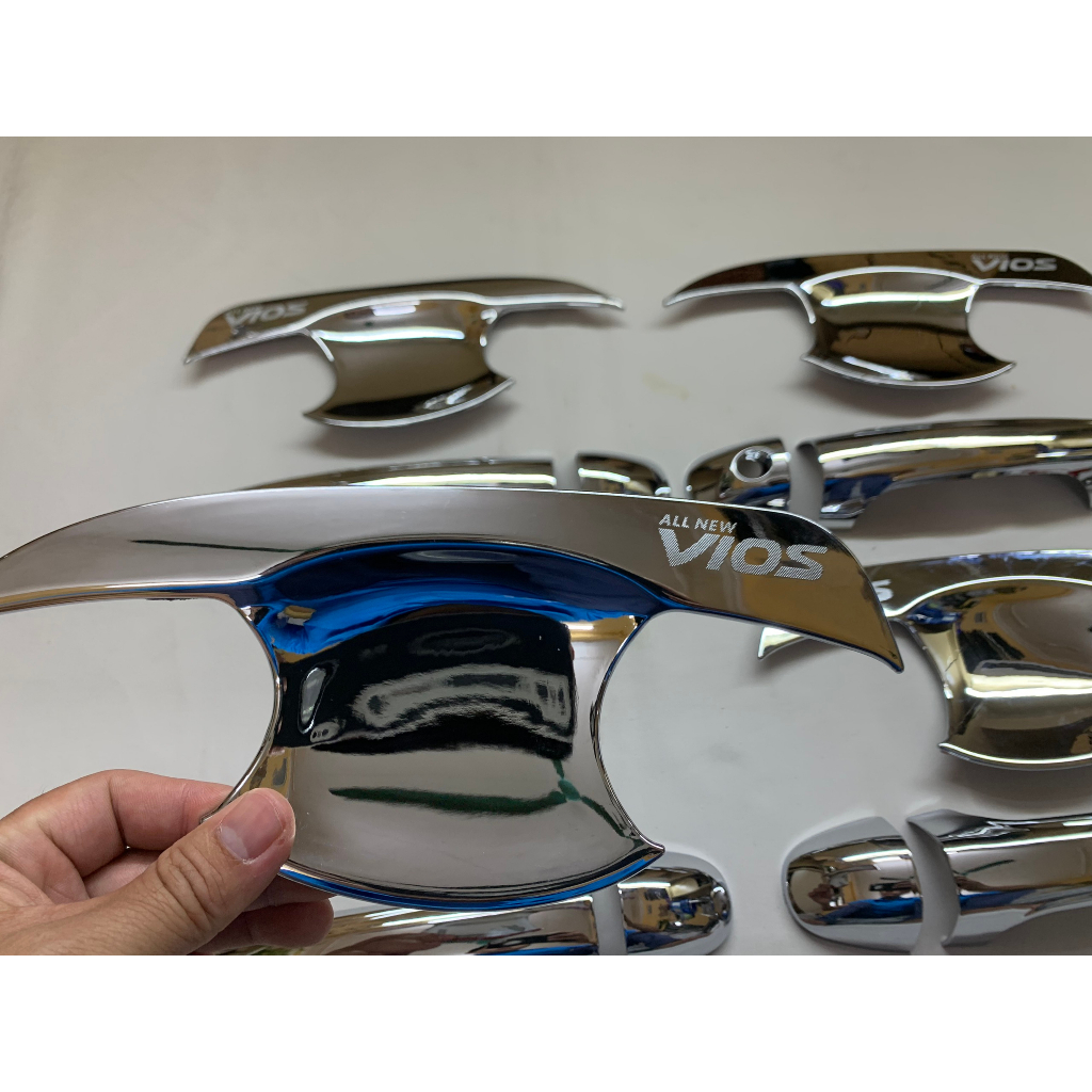 Ốp tay nắm hõm cửa vios 2018, 2019, 2020, 2021, 2022, 2023 mạ crom cao cấp, sáng bóng
