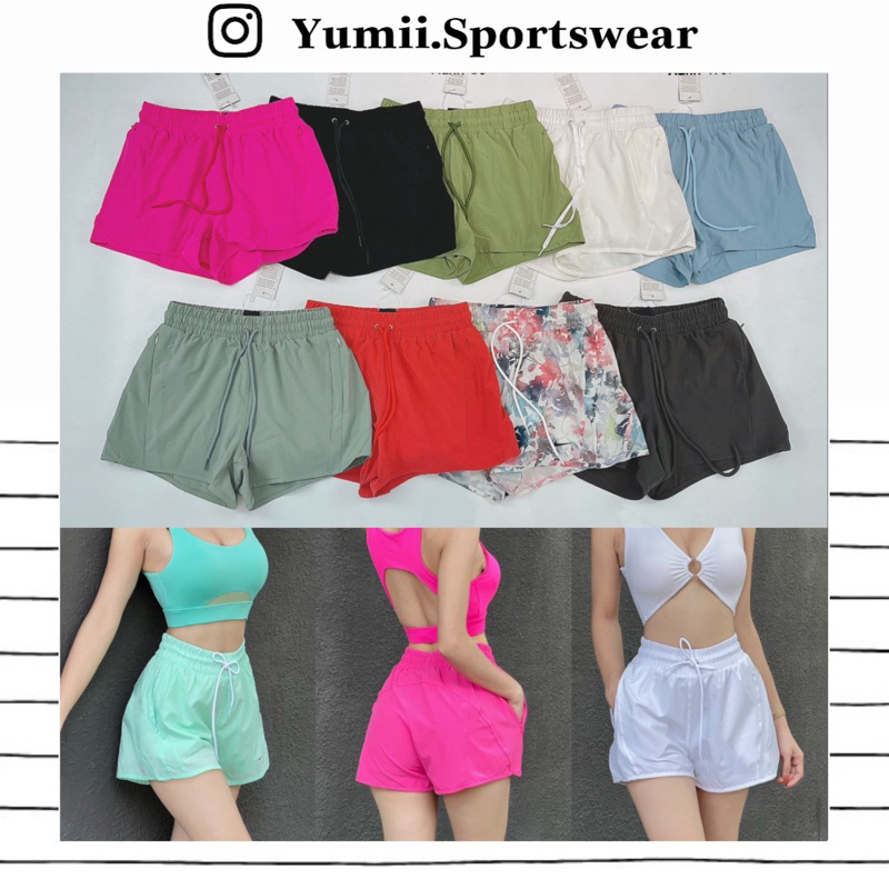 Quần Short Thể Thao Tập Gym Yoga Nữ - Quần Thể Thao Đùi Ngắn Dáng Boxer NK Túi Khoá 2 Lớp, Có Túi 2Bên Tiện Lợi