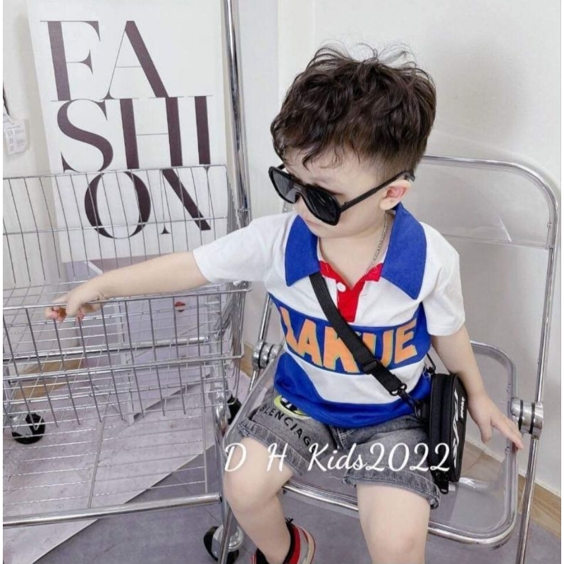 Bộ hè bé trai áo polo quần jean chất đẹp mát co dãn 9-22kg