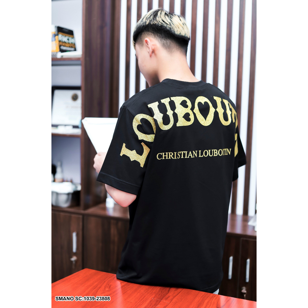 Áo phông nam nữ Lou.boutin siêu đẹp full box in kim tuyến lấp lánh
