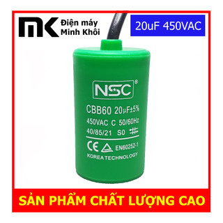 Tụ 20uf nhựa nsc - tụ cho các loại động cơ