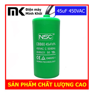 Tụ 45uf nhựa nsc - tụ cho các loại động cơ