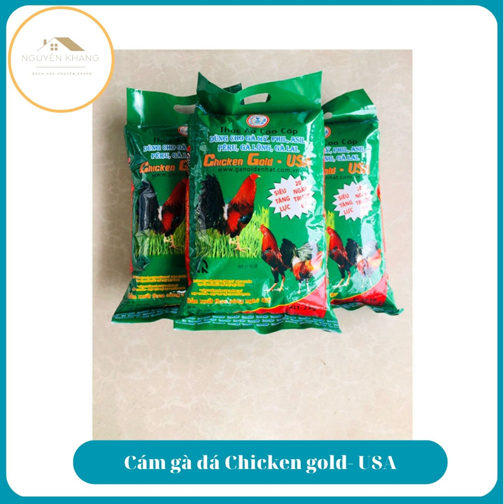 Cám gà đá cao cấp chicken gold mỹ túi 2kg, cung cấp dinh dưỡng,tăng bo cho gà