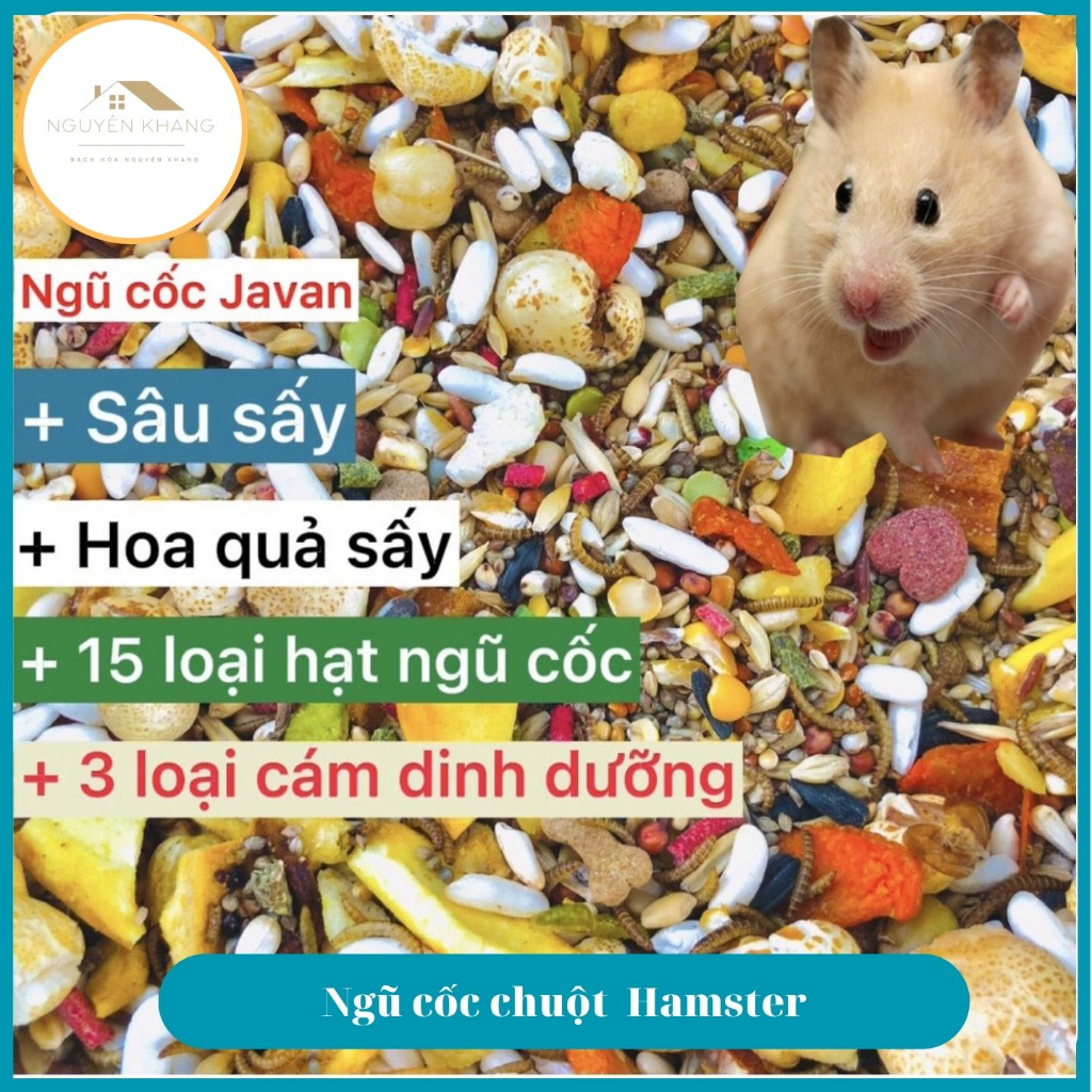 Thức ăn chuột hamster siêu ngon, ngũ cốc cho hamster, thỏ hoa quả sâu đầy đủ dinh dưỡng
