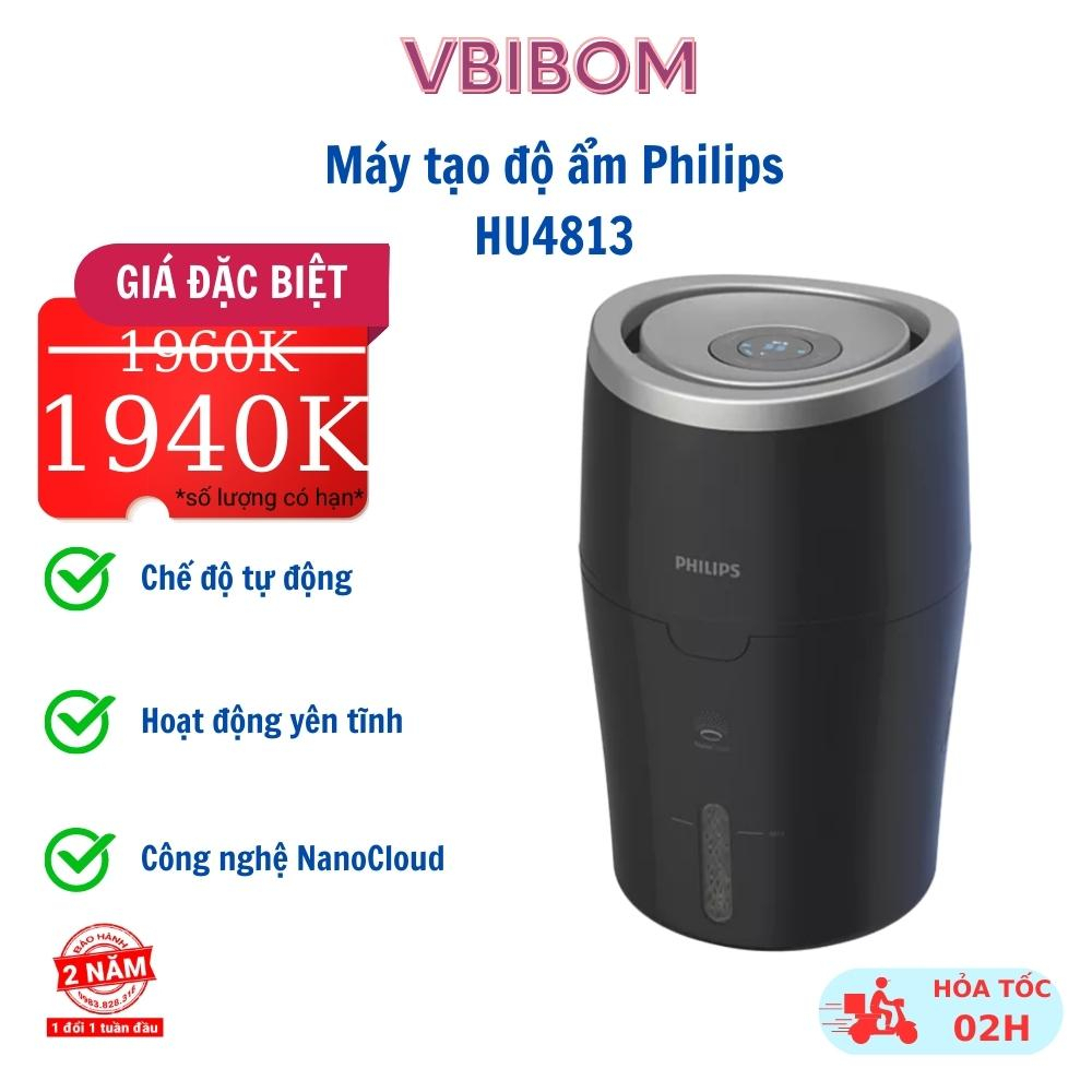Máy tạo độ ẩm Philips HU4813 tự động điều chỉnh công nghệ bốc hơi NanoCloud không phun sương BH 24 tháng - vibibom