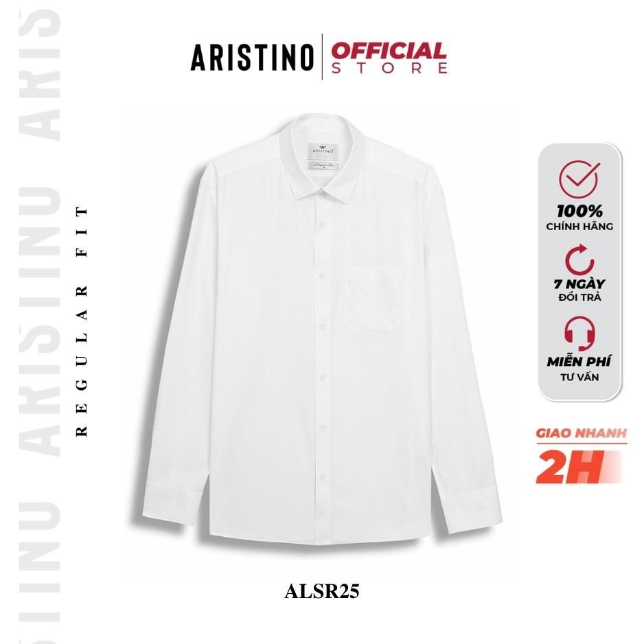 Áo sơ mi trắng trơn nam dài tay ARISTINO ALSR25 công sở dáng ôm vải bambo mềm mịn cao cấp chống nhăn chống bai xù