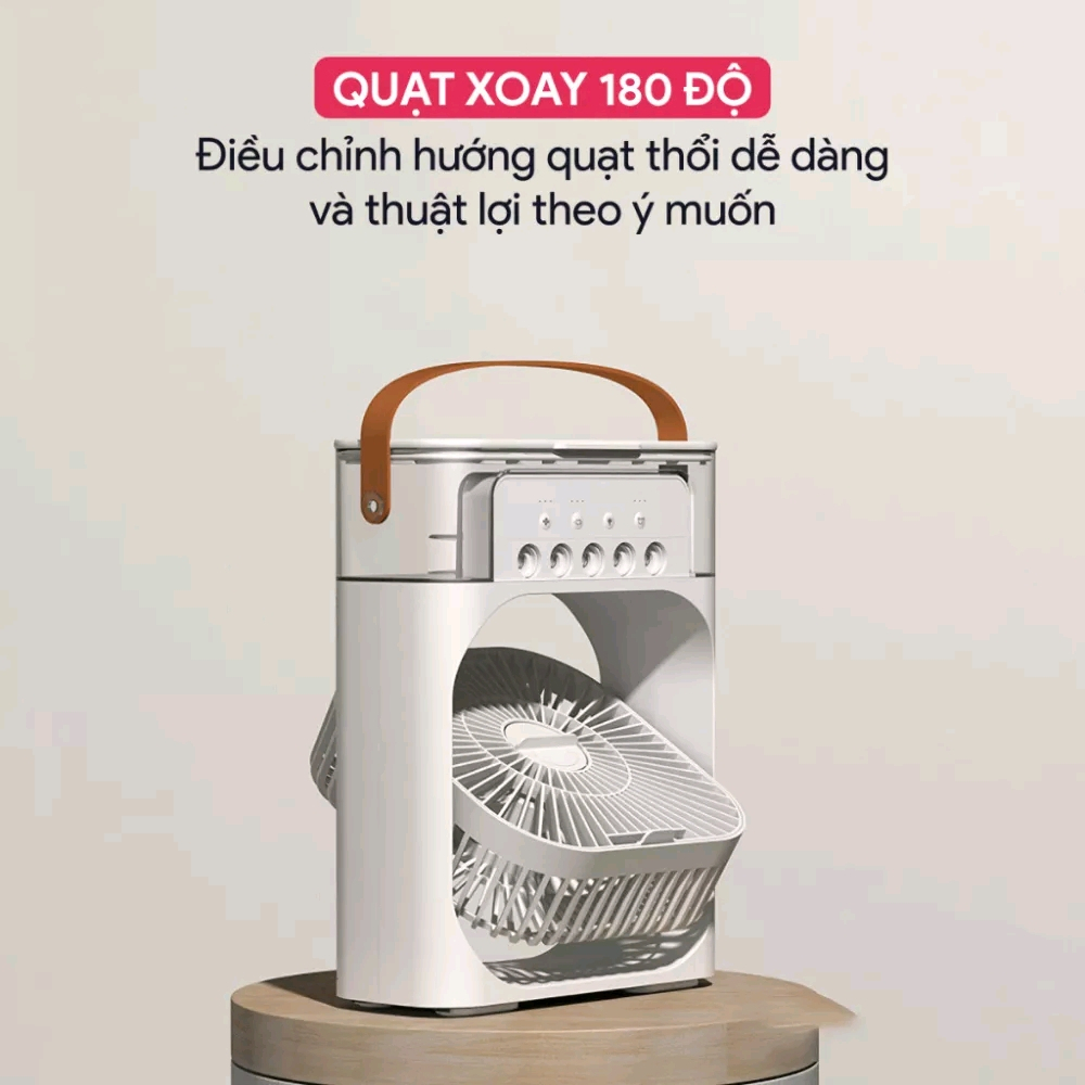 Quạt Điều Hòa Hơi Nước Để Bàn Mẫu Mới, Quạt Phun Sương, Quạt hơi nước để bàn 600ml