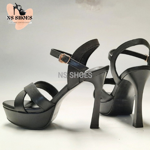 Giày dép cao gót đế đúp quai chéo êm chân, chống trượt, phong cách 10cm - NS2304