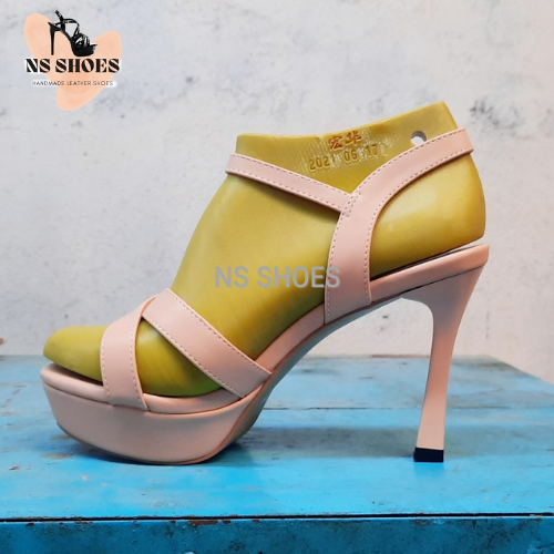 Giày dép cao gót đế đúp quai chéo êm chân, chống trượt, phong cách 10cm - NS2304