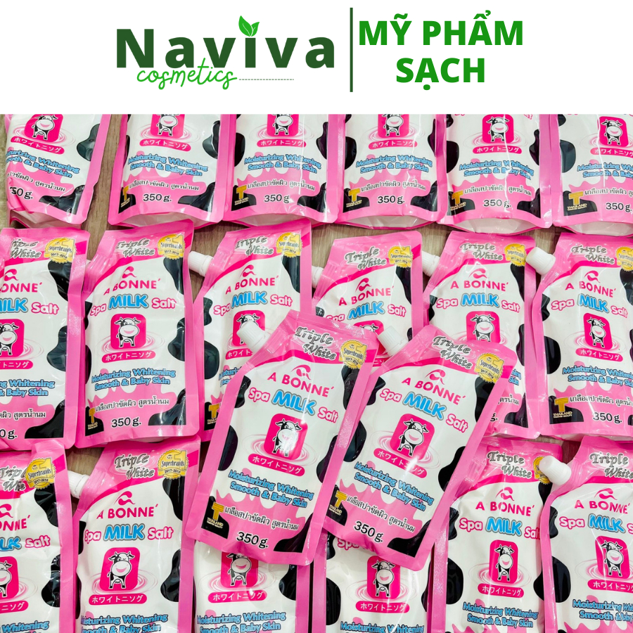 Muối tắm sữa bò  A Bonne Spa Milk Salt Thái Lan - Tẩy tế bào chết da Body 350gr