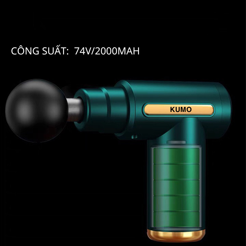 Máy Massage Cầm Tay KUMO Mát Xa Cổ Vai Gáy 4 Đầu 6 Chế Độ Sạc Tích Điện